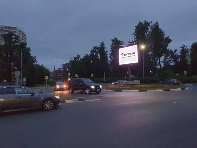 Видеоэкран в г. Мытищи пересечение Шараповского проезда, ул.Силикатной и Большой Рупасовской